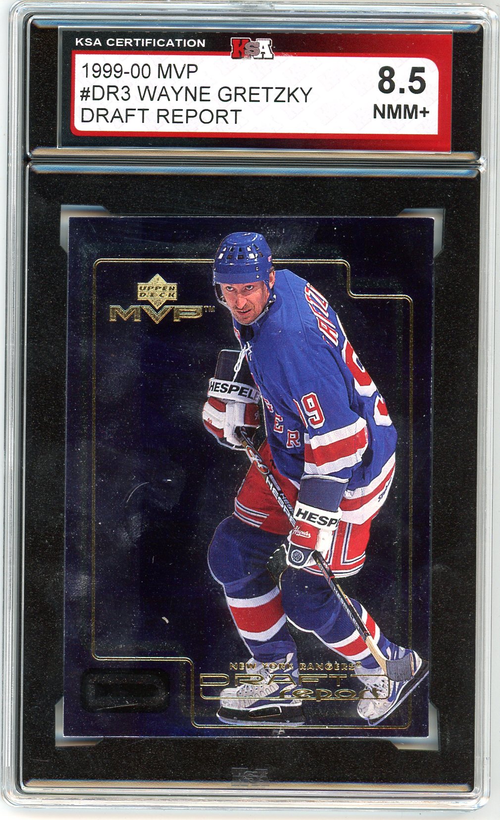 1999/00 Upper Deck MVP Wayne Gretzky Draft Report Graded Card #DR3 KSA 8.5