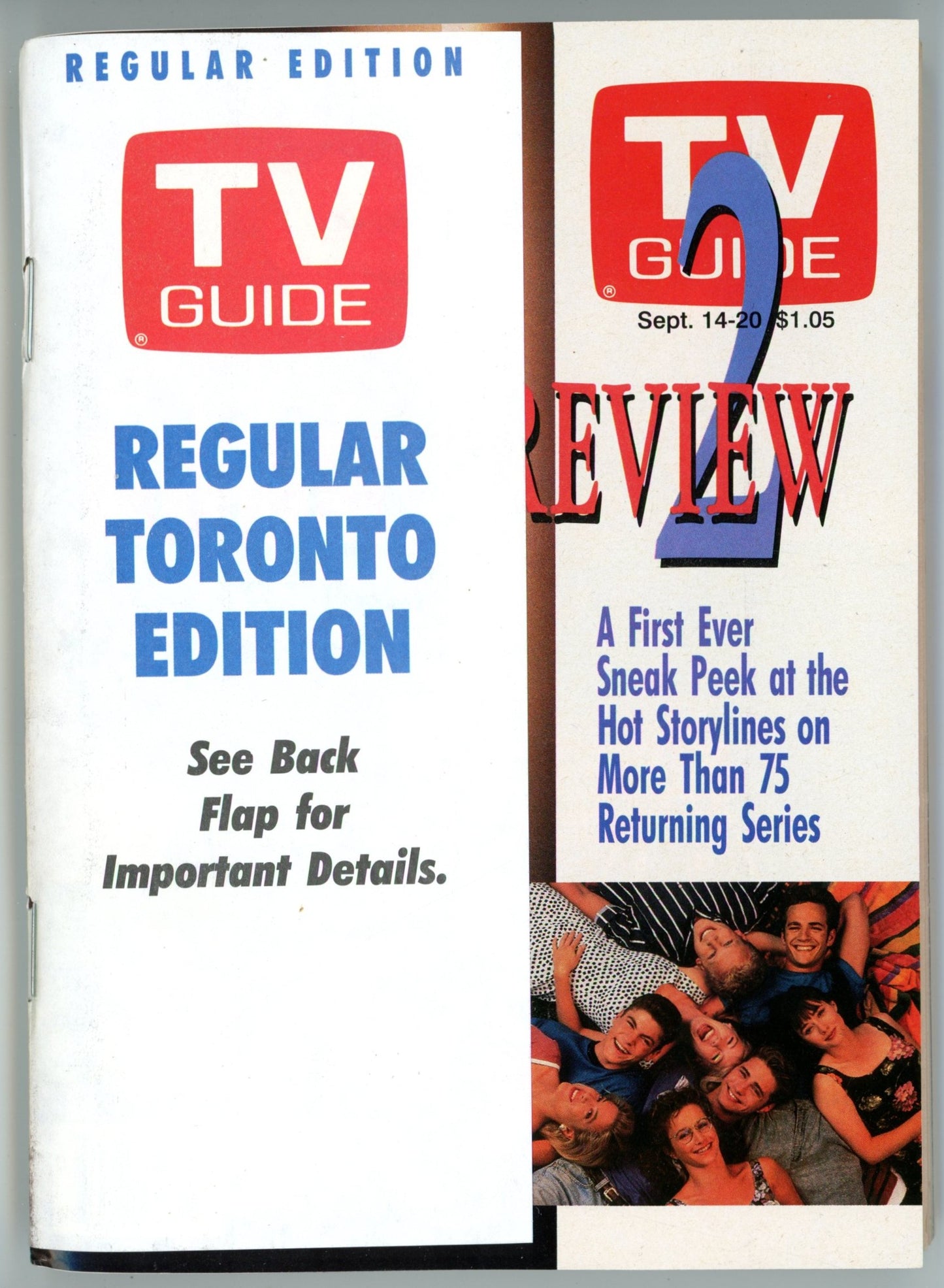 TV Guide Canada Vintage Magazine (September 14-20 1991) Newsstand Regular Toronto Fall Preview 2