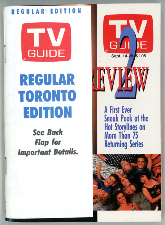 TV Guide Canada Vintage Magazine (September 14-20 1991) Newsstand Regular Toronto Fall Preview 2