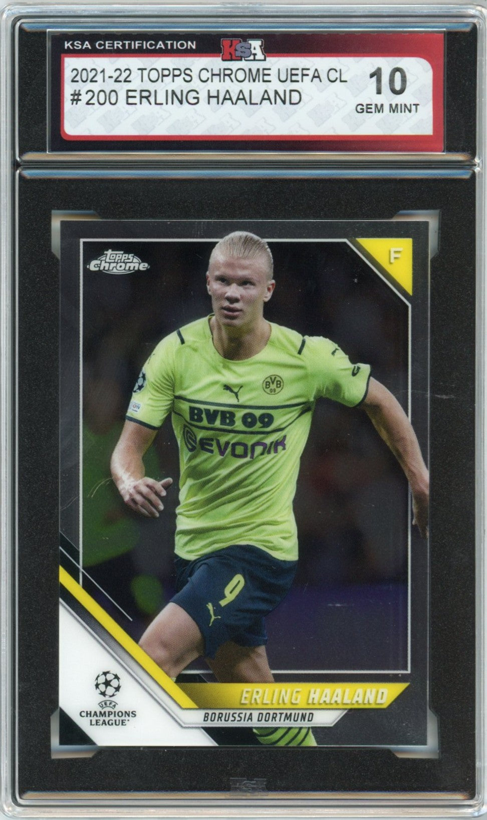 2021/22 Topps UEFA CL Erling Haaland Graded Soccer Card #200 KSA 10