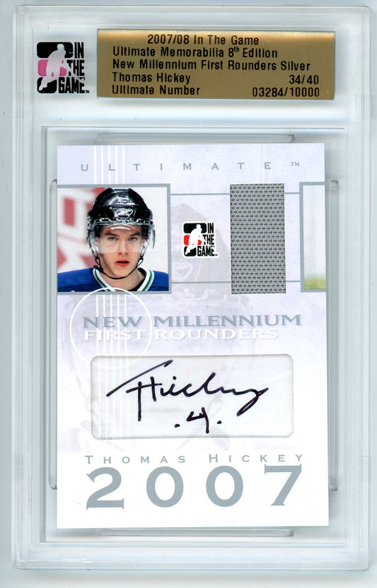2007/08 In The Game Thomas Hickey Ultimate Memorabilia 8th Edition Auto Card