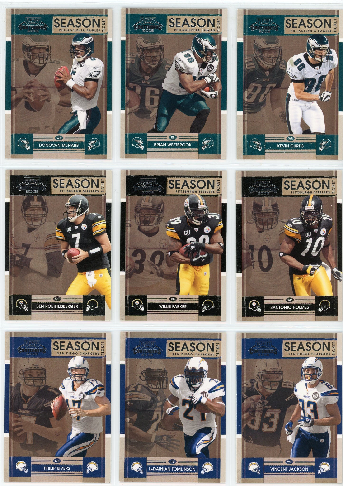 2008 Donruss Playoff Contenders NFL Football Base Set (100 Cards)
