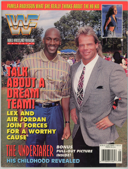 WWF WWE Vintage Wrestling Magazine (May 1995) Lex Luger / Michael Jordan Cover