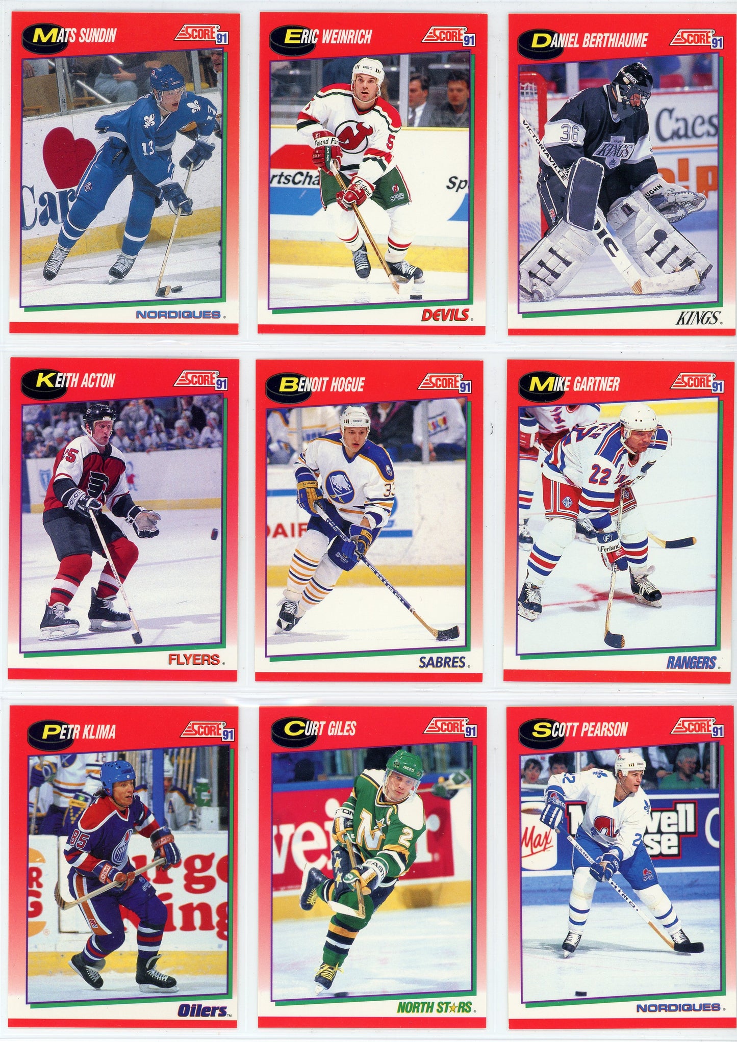 1991/92 Score Canadian English NHL Hockey Card Complete Set (660 Cards)