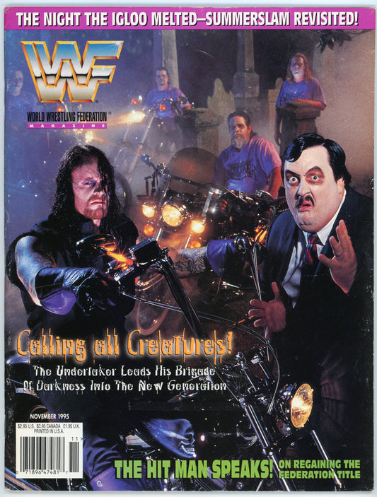 WWF WWE Vintage Wrestling Magazine (November 1995) Undertaker / Paul Bearer Cover