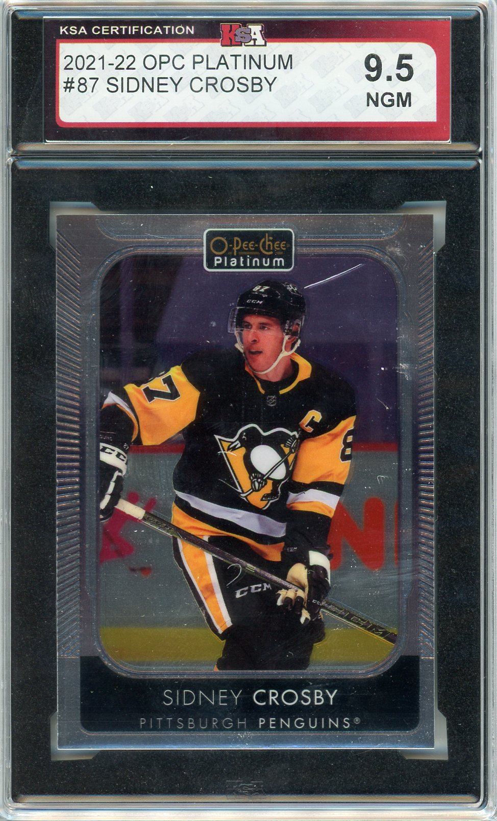 2021/22 OPC O-Pee-Chee Platinum Sidney Crosby Graded Card #87 KSA 9.5
