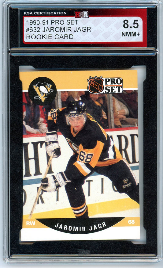 1990/91 Pro Set Jaromir Jagr Graded Rookie Card #632 KSA 8.5