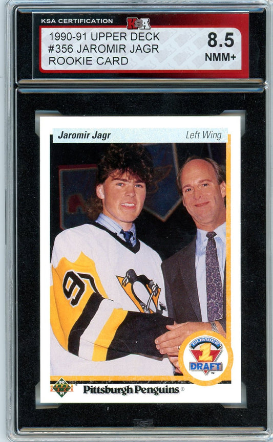 1990/91 Upper Deck Jaromir Jagr Graded Hockey Rookie Card KSA 8.5