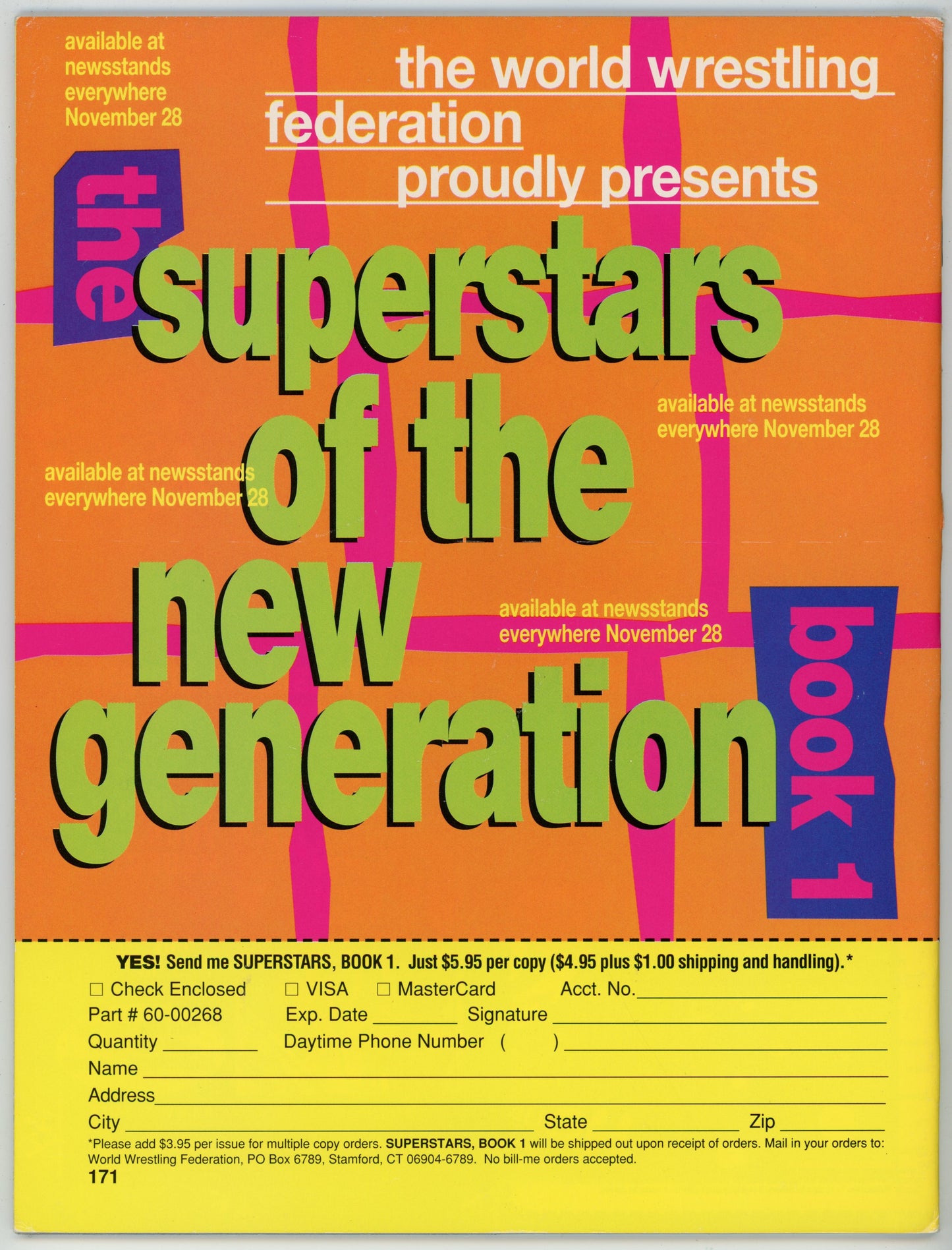 WWF WWE Vintage Wrestling Magazine (November 1995) Undertaker / Paul Bearer Cover