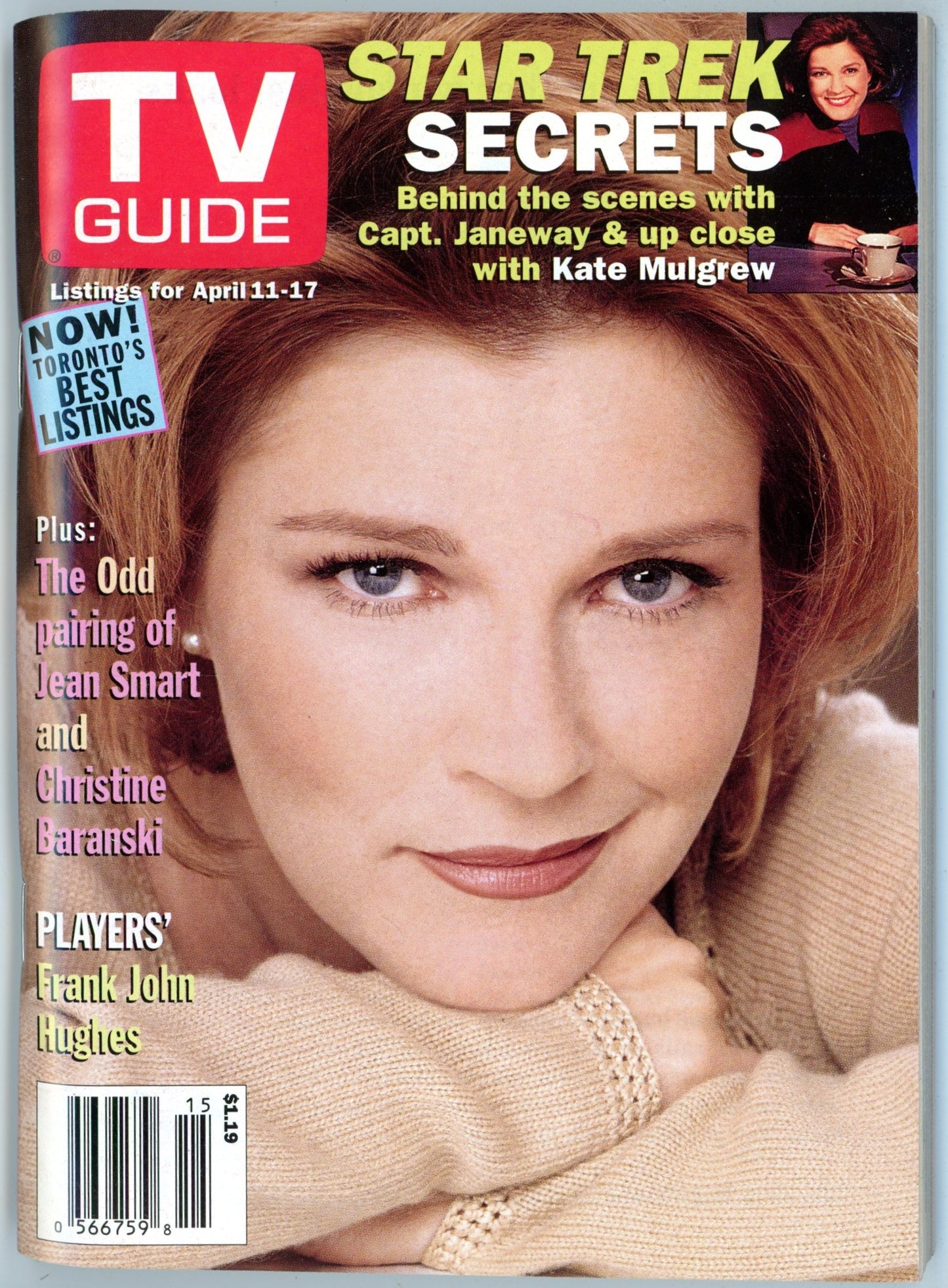 TV Guide Canada Vintage Magazine (April 11-17 1998) Newsstand Kate Mulgrew Cover