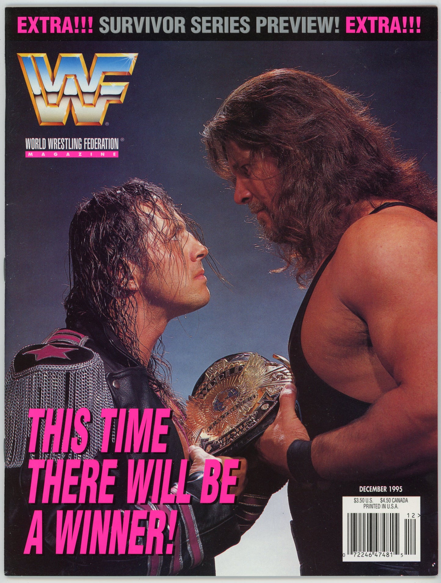 WWF WWE Vintage Wrestling Magazine (December 1995) Bret Hart / Diesel Cover