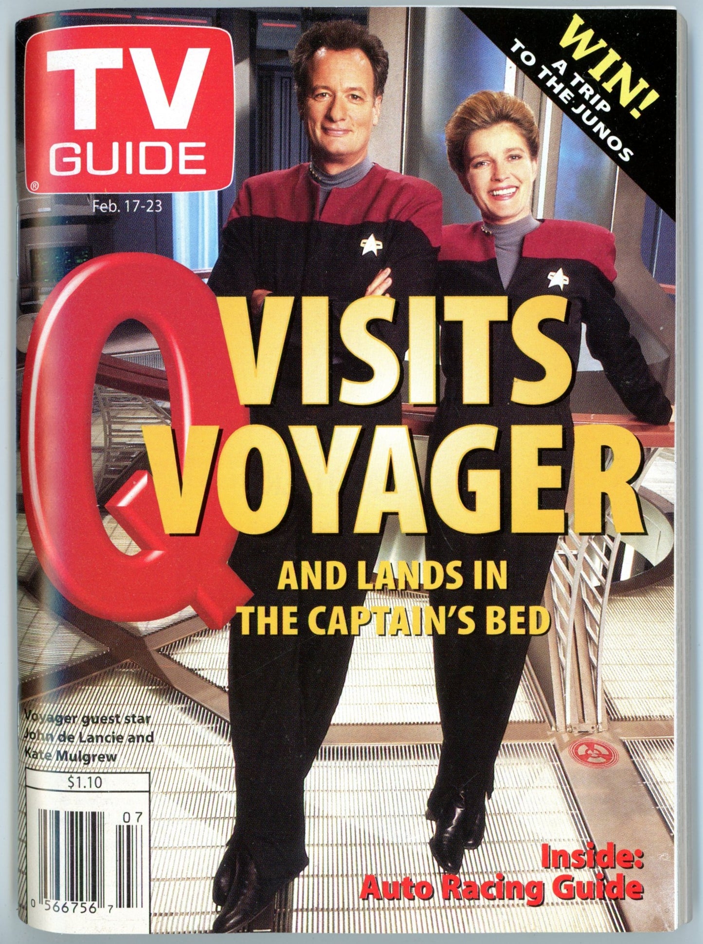 TV Guide Canada Vintage Magazine (February 17-23 1996) Newsstand John de Lancie Kate Mulgrew