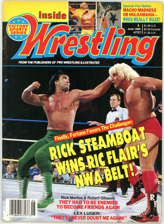 Inside Wrestling Vintage Magazine (June, 1989) Ricky Steamboat, Ric Flair