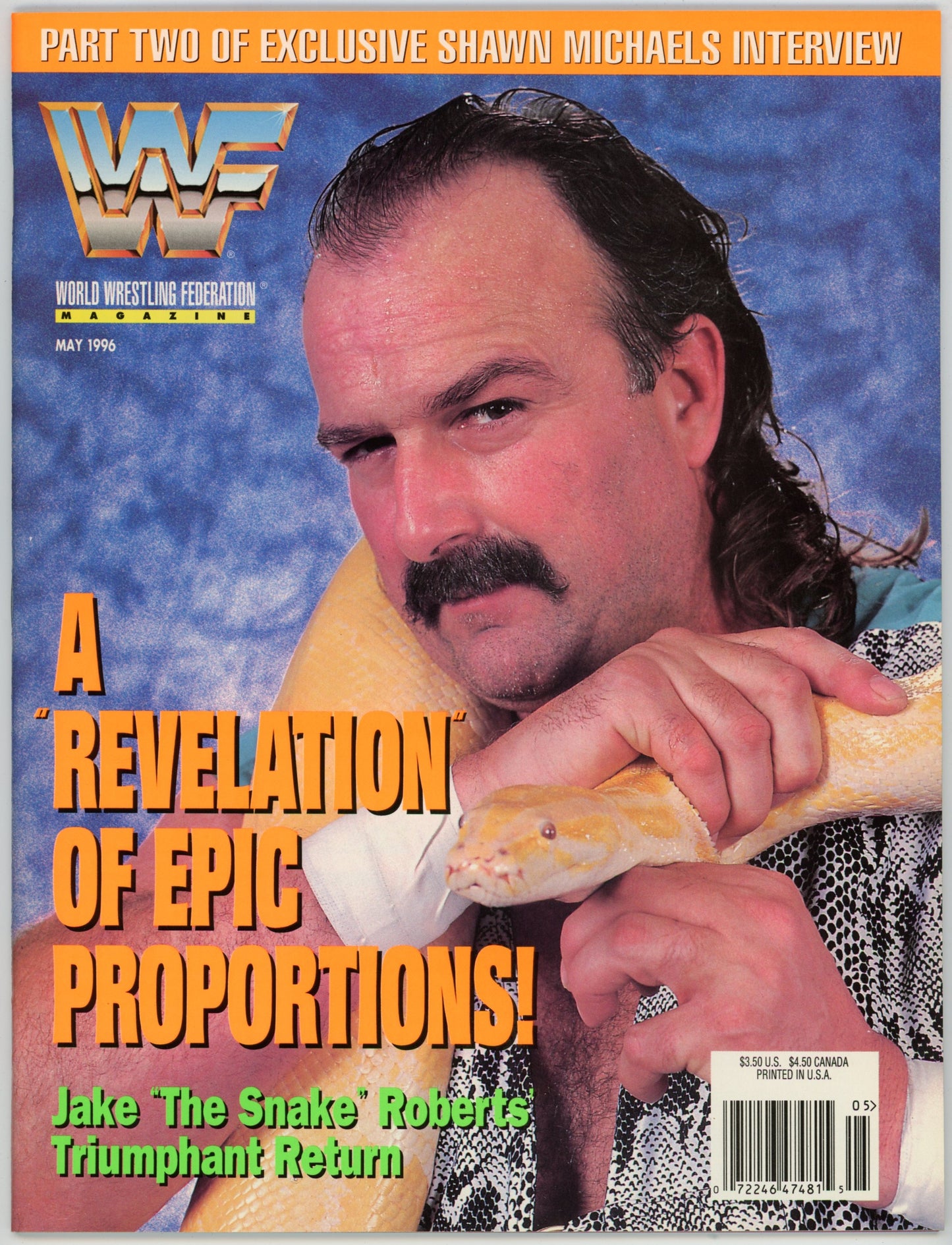 WWF WWE Vintage Wrestling Magazine (May 1996) Jake "The Snake" Roberts Cover