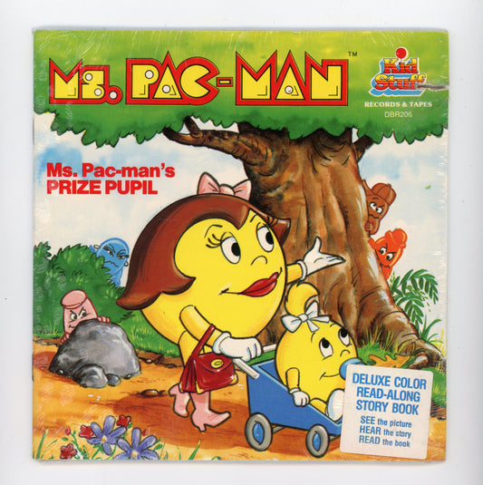 1983 Kid Stuff Records Ms. Pac-Man's Prize Pupil 33RPM 7" Vintage Vinyl Record and Book (Sealed*)