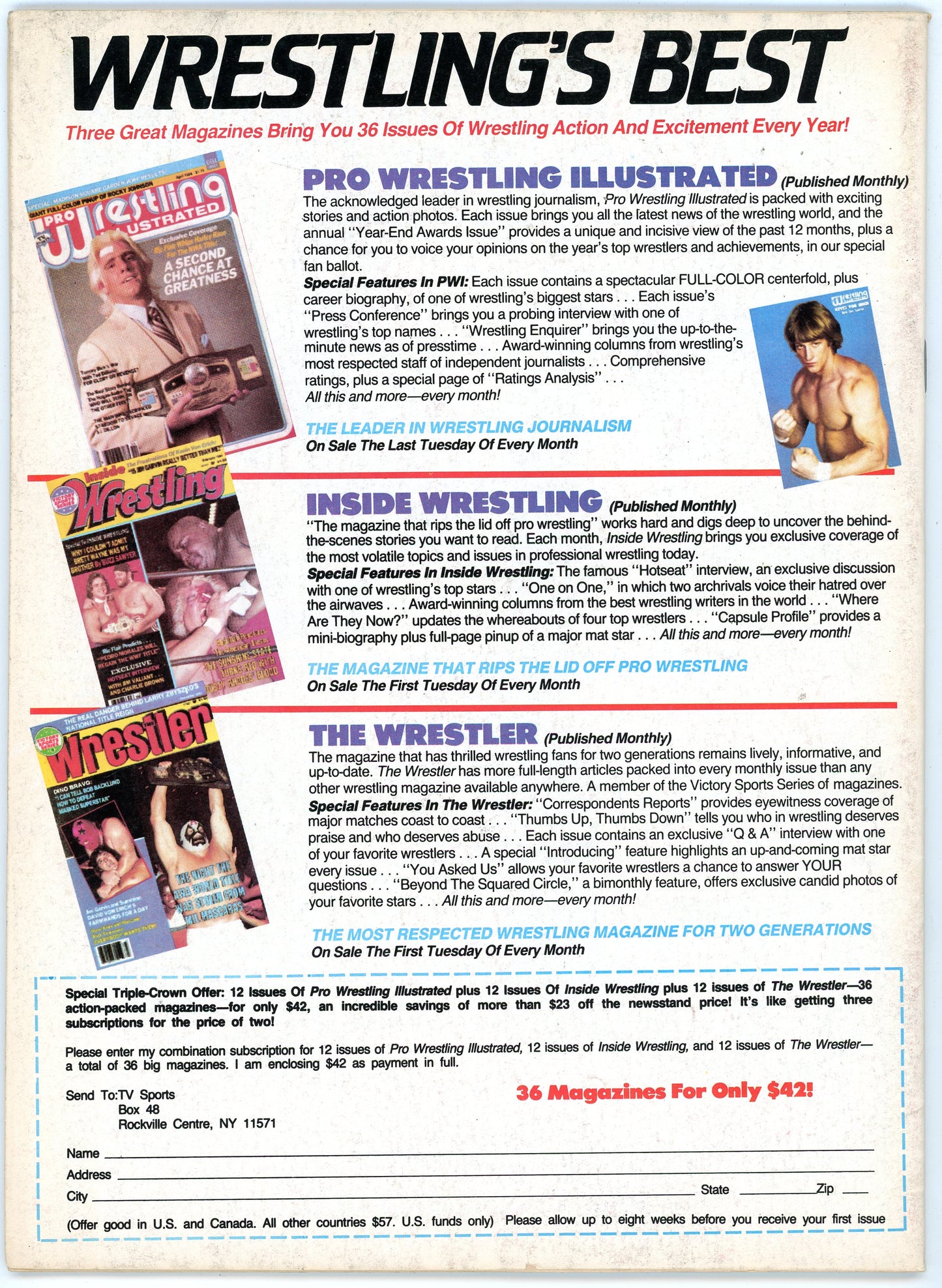 Inside Wrestling Vintage Magazine (February, 1986) Rock 'n' Roll Express, Road Warriors