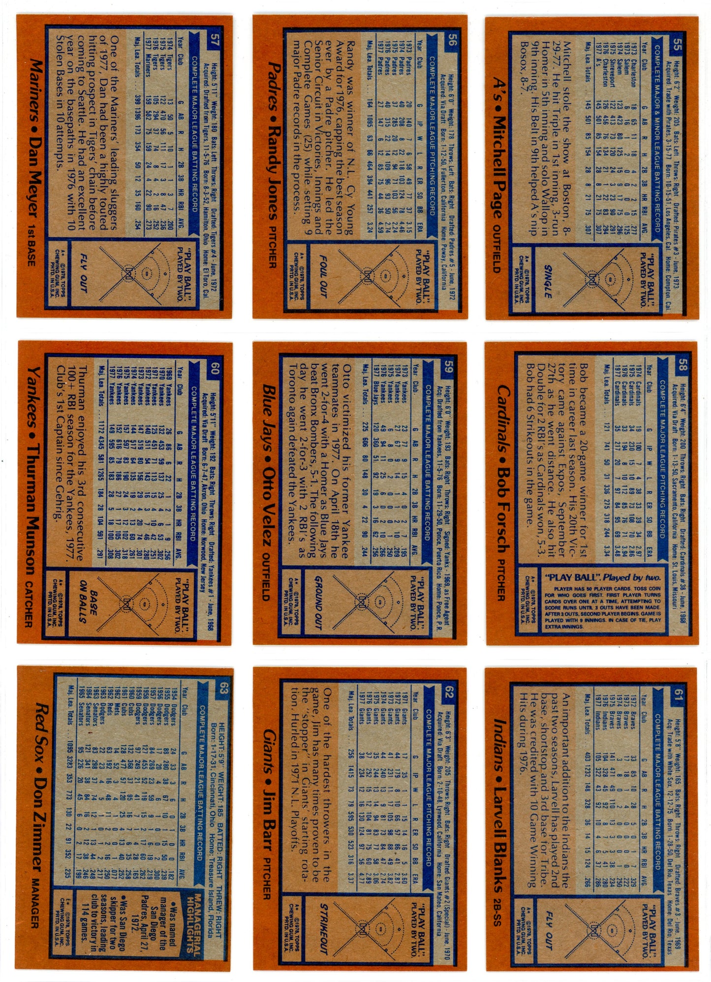 1978 Topps Baseball Card Complete Set (726 Cards) Eddie Murray Rookie Looks Incredible!