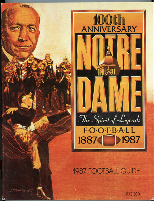 Original 1987 Notre Dame College Football Program Media Guide