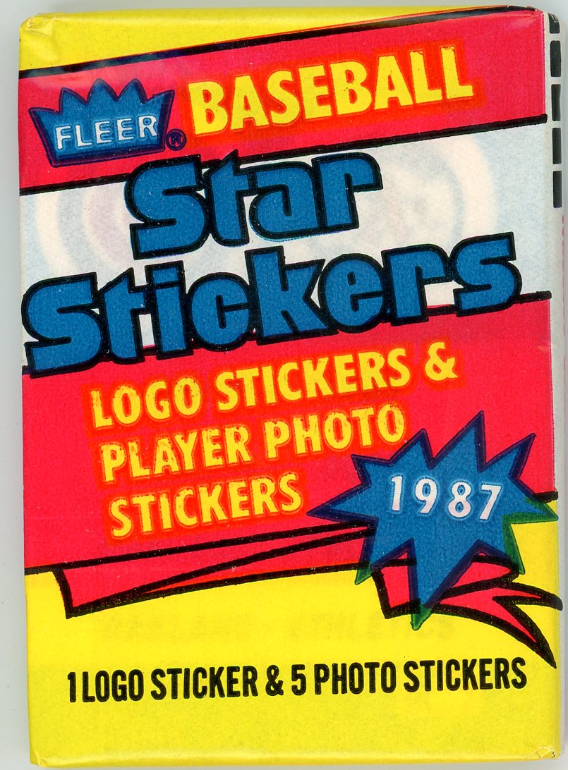 1987 Fleer Baseball Star Stickers Wax Pack (6 Stickers)