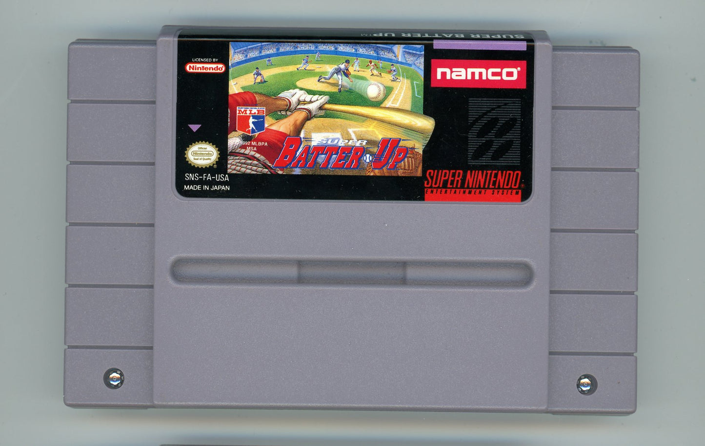 1992 Namco Super Batter Up SNES Video Game Cartridge In Box