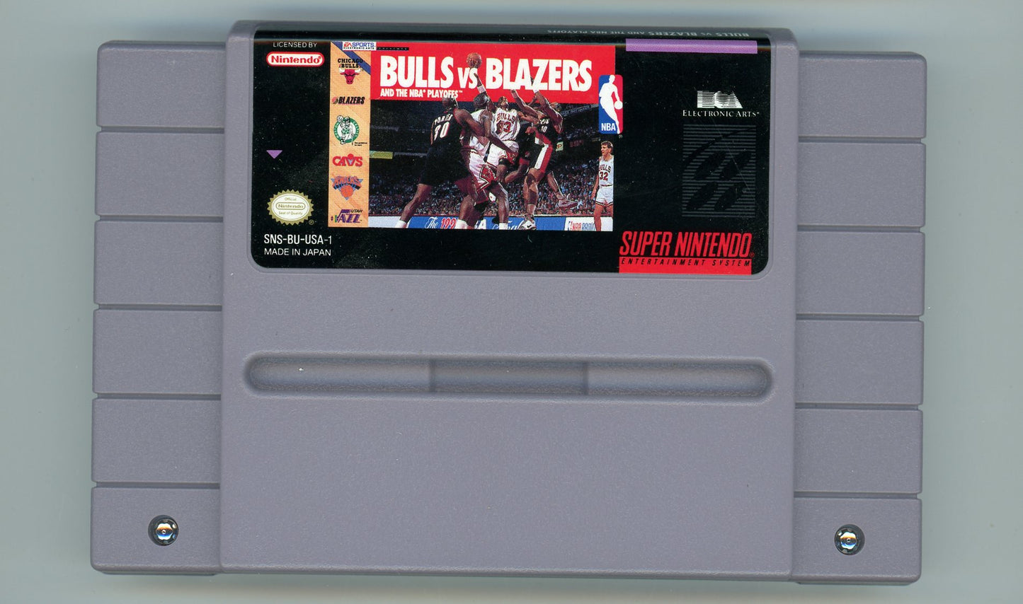 1992 EA Sports Bulls vs. Blazers and the NBA Playoffs SNES Video Game Cartridge In Box