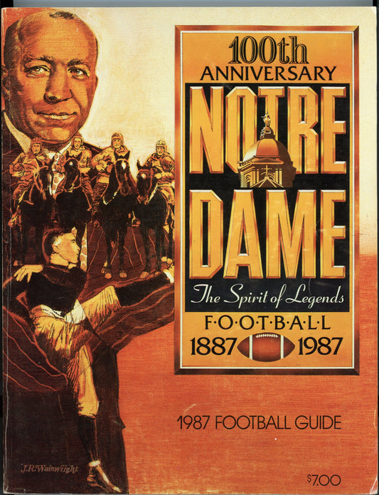 Original 1987 Notre Dame College Football Media Guide Program