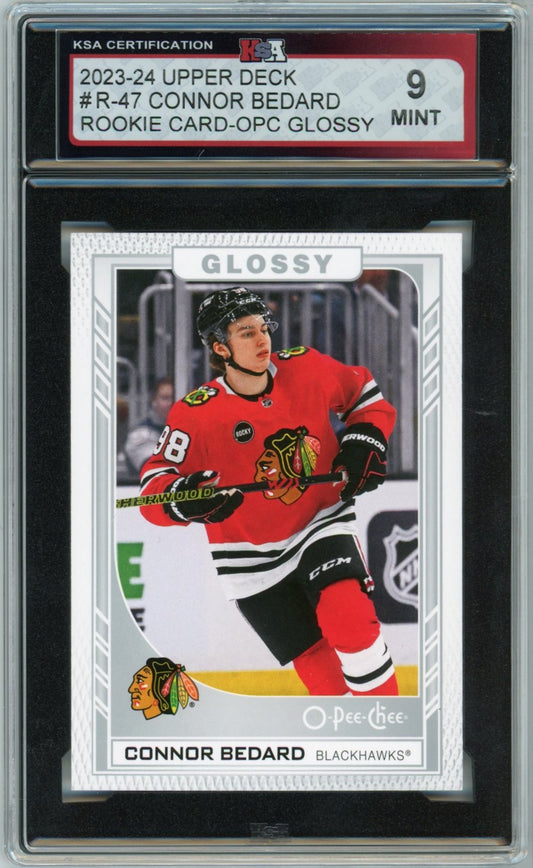 2024/25 Upper Deck Connor Bedard OPC Glossy Graded Rookie Card #R-47 KSA 9
