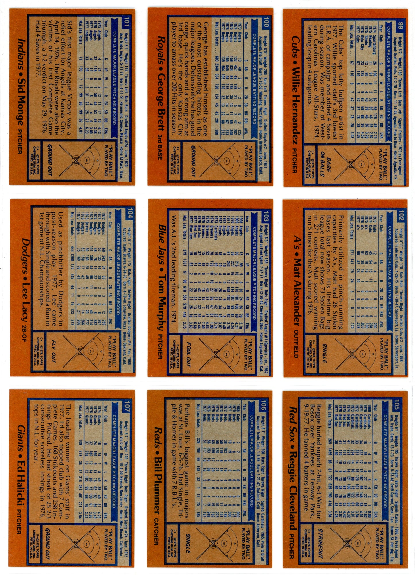 1978 Topps Baseball Card Complete Set (726 Cards) Eddie Murray Rookie Looks Incredible!