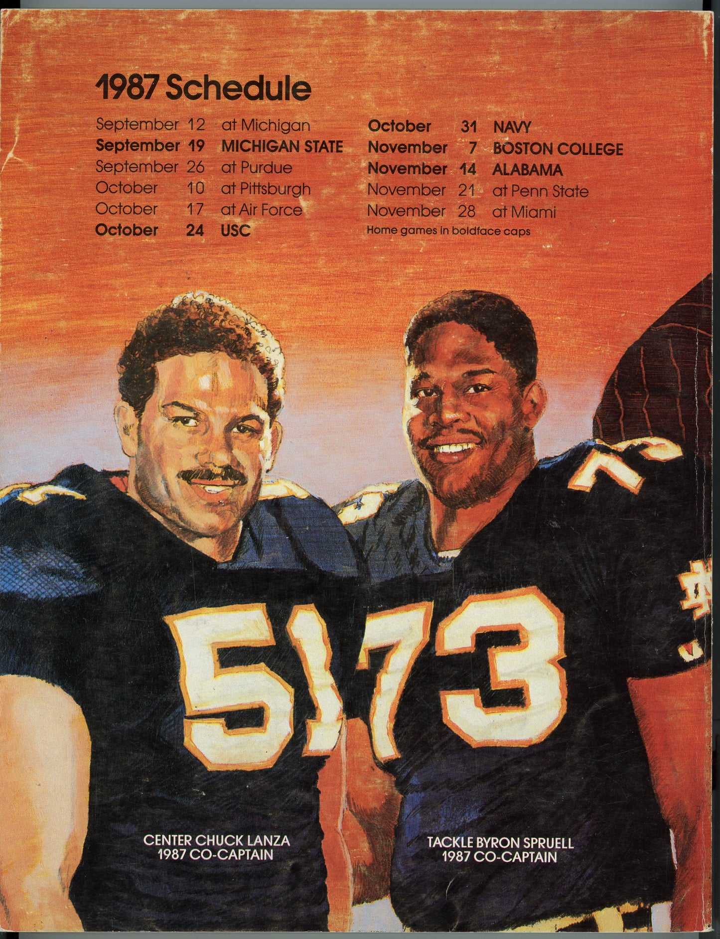 Original 1987 Notre Dame College Football Media Guide Program