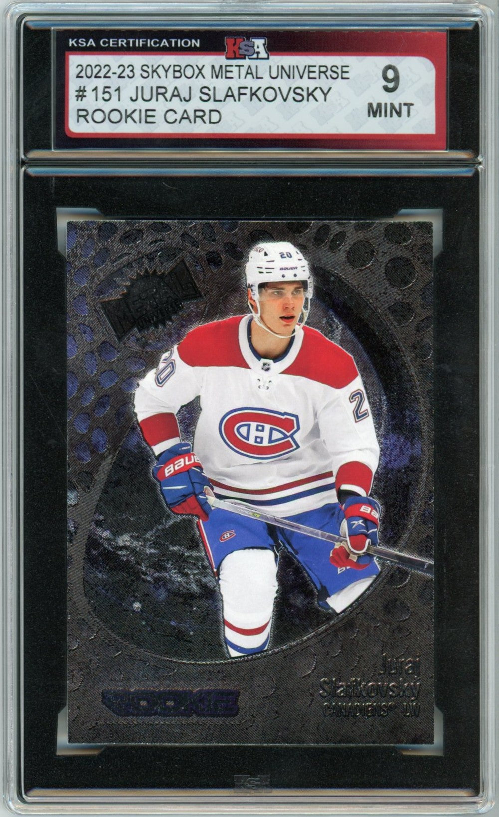 2022/23 Skybox Metal Universe Juraj Slafkovsky Graded Rookie Card #151 KSA 9