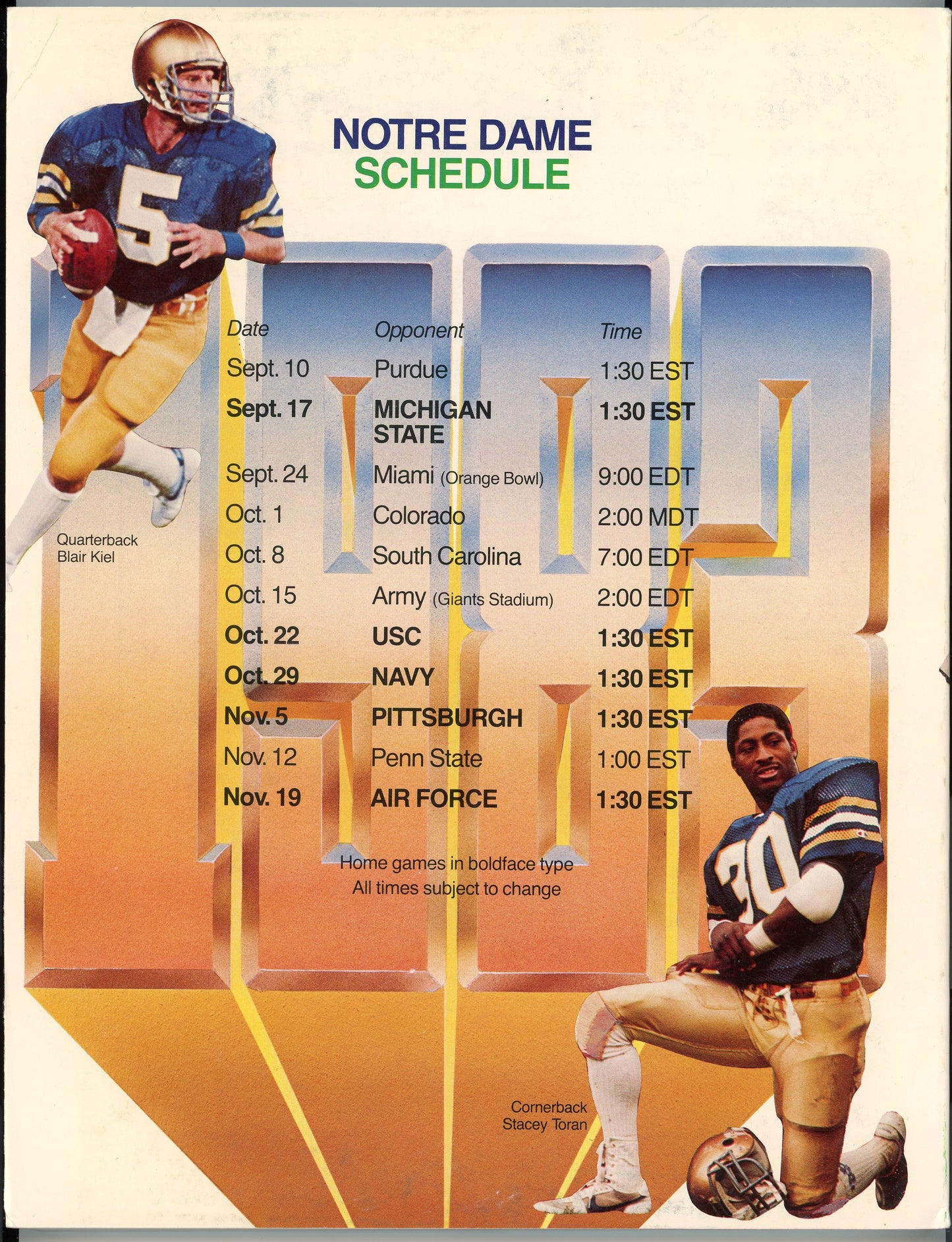 Original 1983 Notre Dame College Football Program Media Guide