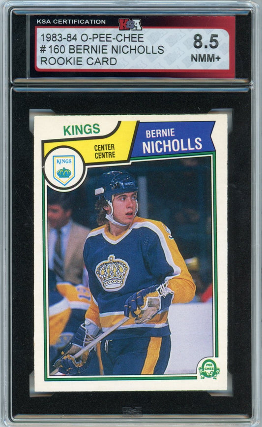 1983/84 OPC O-Pee-Chee Bernie Nicholls Graded Rookie Card #160 KSA 8.5