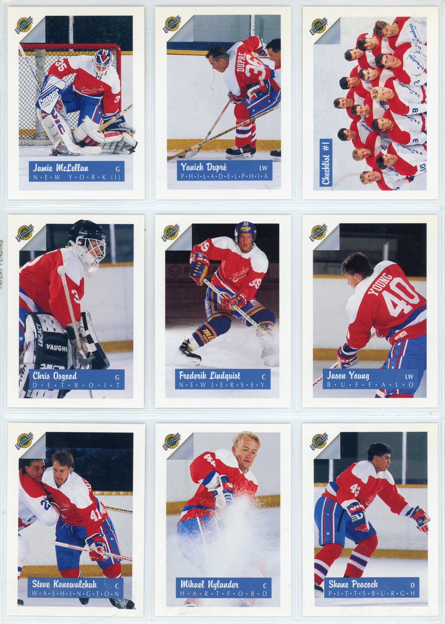 1991 Ultimate Draft NHL Hockey Card Complete Set (90 Cards)