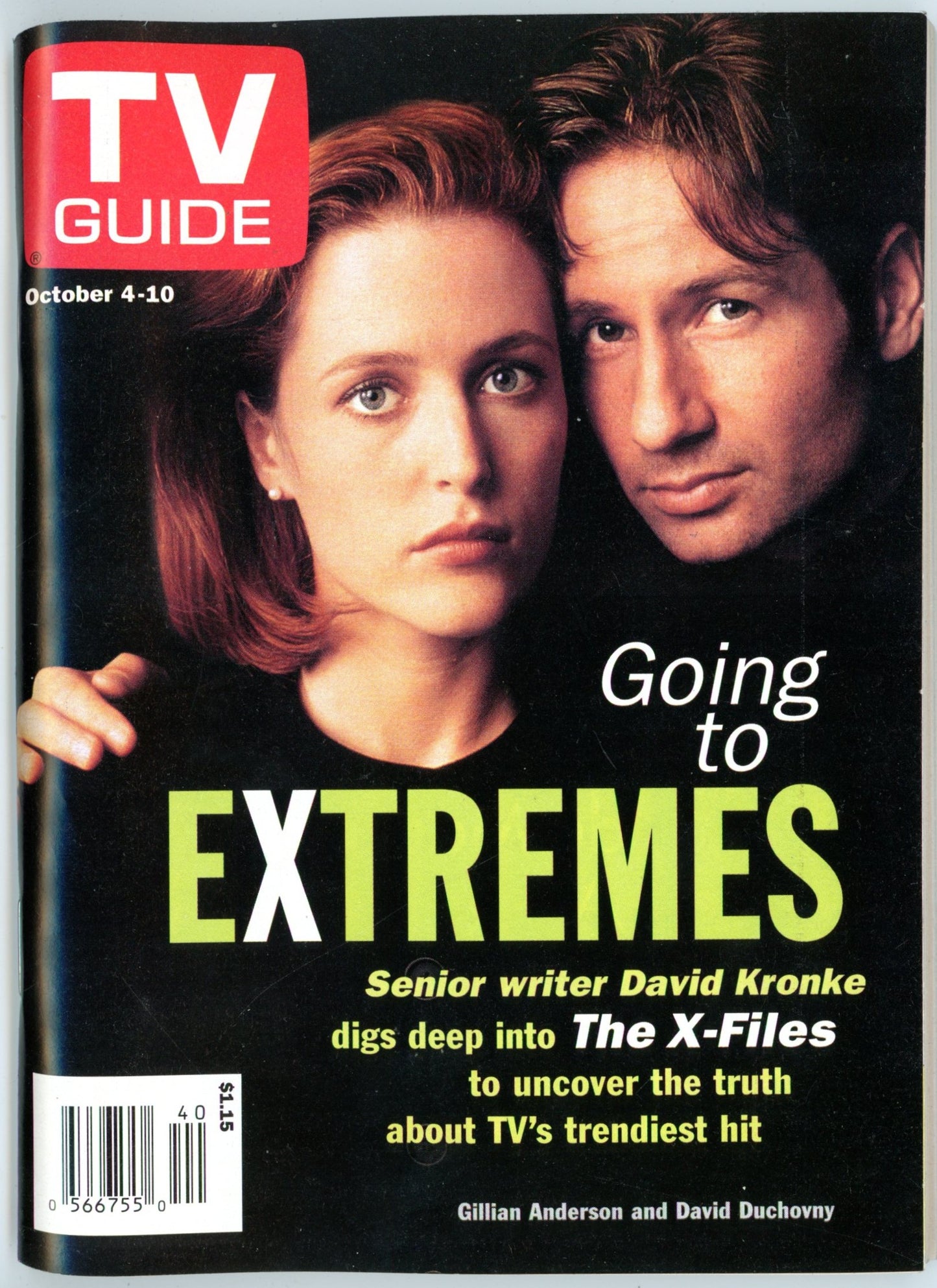 TV Guide Canada Vintage Magazine (October 4-10 1997) Newsstand X-Files Cover