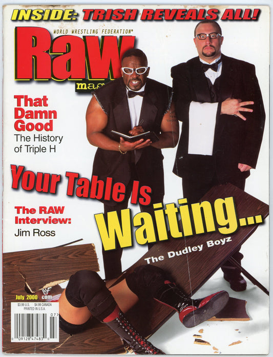 WWF WWE Raw Vintage Wrestling Magazine (July 2000) Dudley Boyz Cover