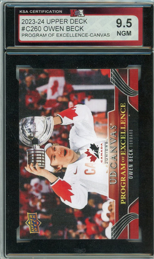 2023/24 Upper Deck Owen Beck Graded Card #C260 KSA 9.5