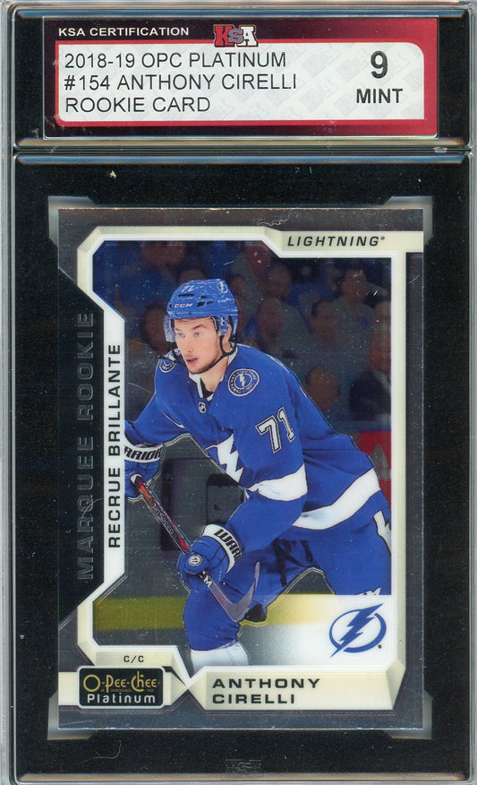 2018/19 OPC O-Pee-Chee Platinum Anthony Cirelli Graded Rookie Card #154 KSA 9