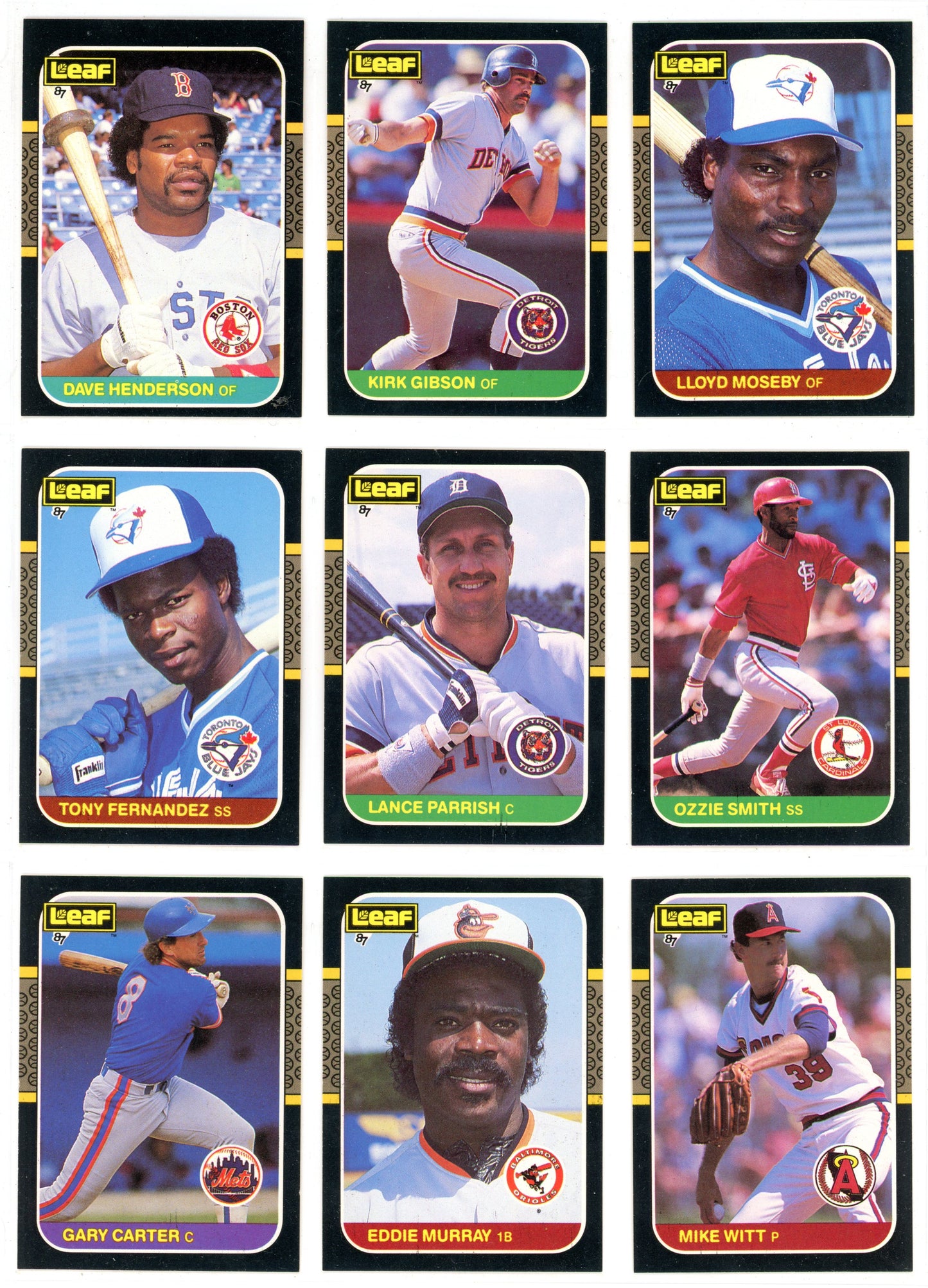 1987 Leaf Baseball Card Complete Set (264 Cards) + Roberto Clemente Puzzle Maddux, Bo Jackson Rookie High Grade!