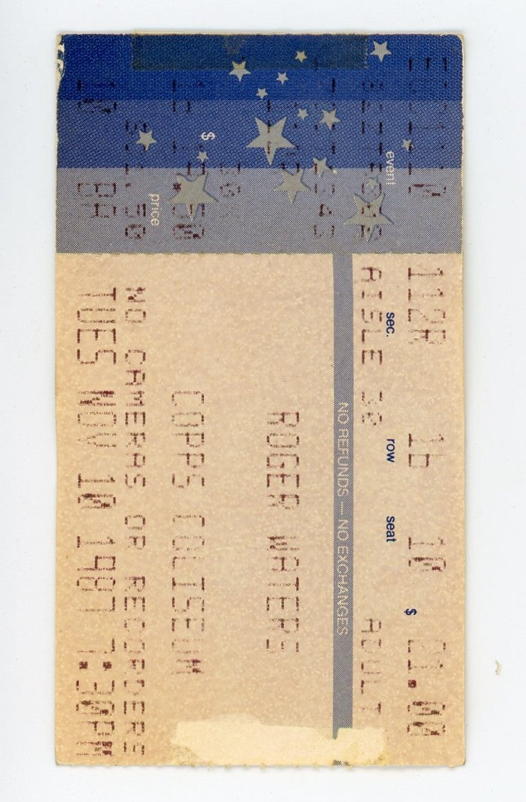 Roger Waters Vintage Concert Ticket Stub Copps Coliseum (Hamilton, 1987)