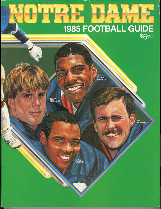 Original 1985 Notre Dame College Football Media Guide Program