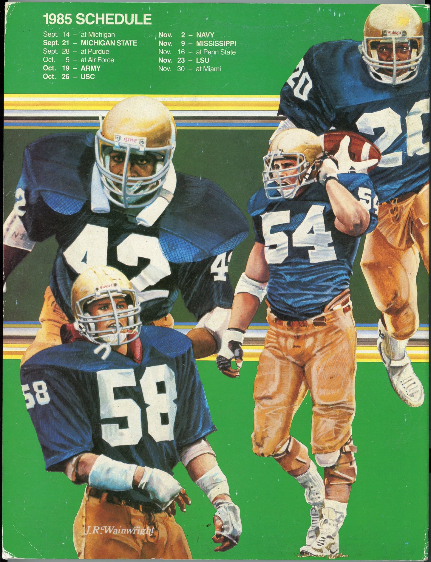 Original 1985 Notre Dame College Football Media Guide Program