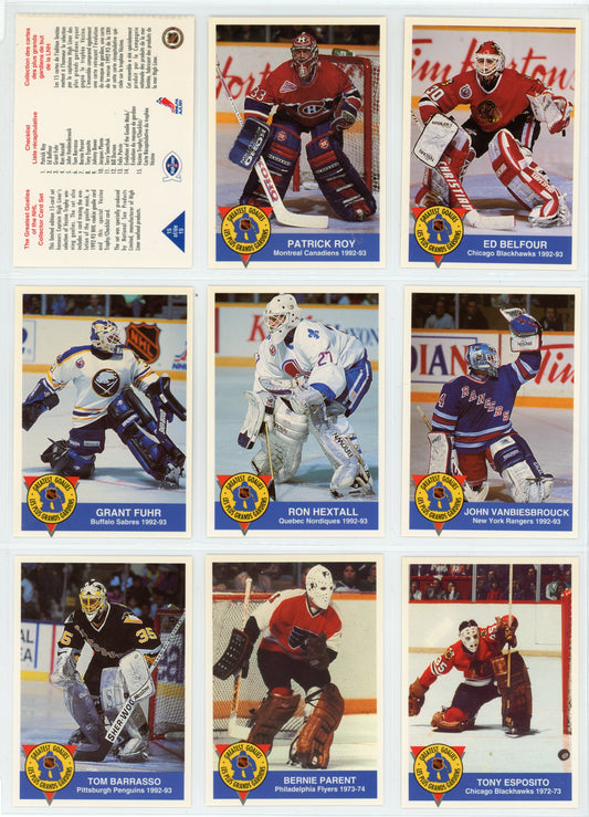1993 High Liner Greatest Goalies NHL Hockey Card Complete Set (15 Cards)