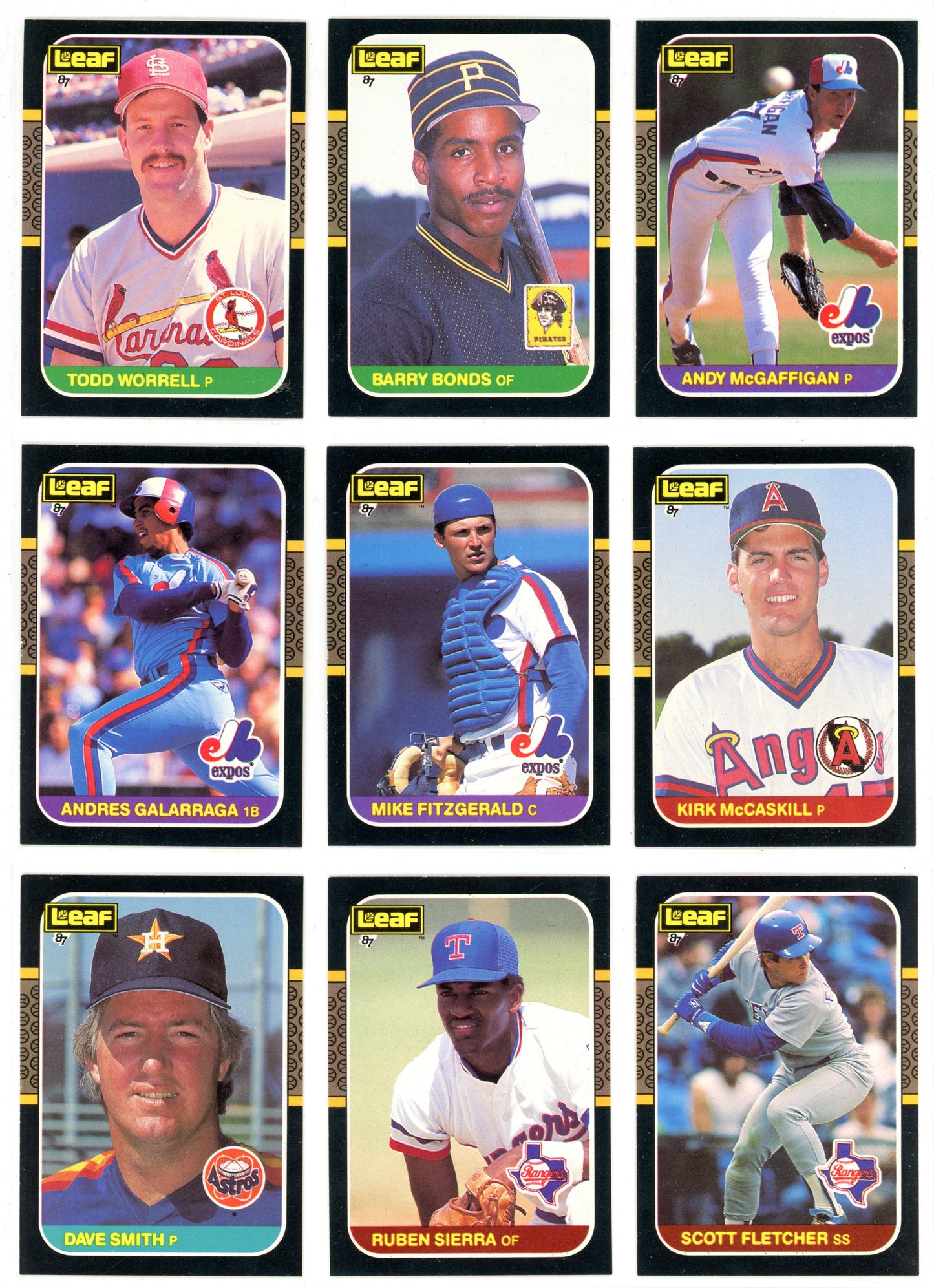 1987 Leaf Baseball Card Complete Set (264 Cards) + Roberto Clemente Puzzle Maddux, Bo Jackson Rookie High Grade!