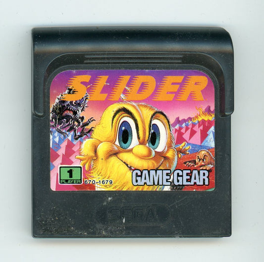 1991 Slider Game Gear Video Game Cartridge