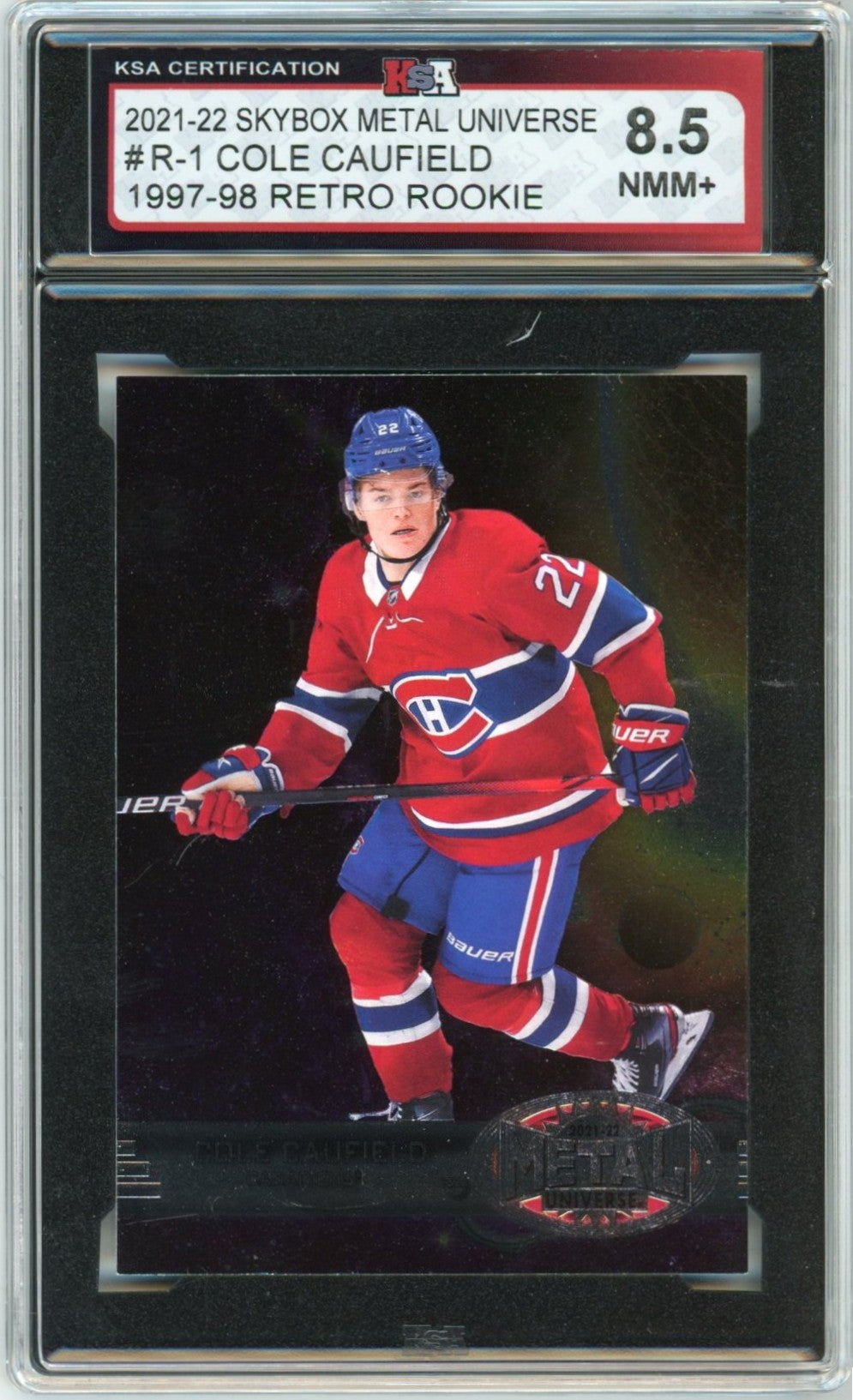 2021/22 Skybox Metal Universe Cole Caufield Retro Graded Rookie Card #R-1 KSA 8.5