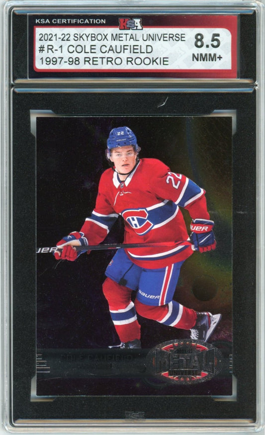 2021/22 Skybox Metal Universe Cole Caufield Retro Graded Rookie Card #R-1 KSA 8.5