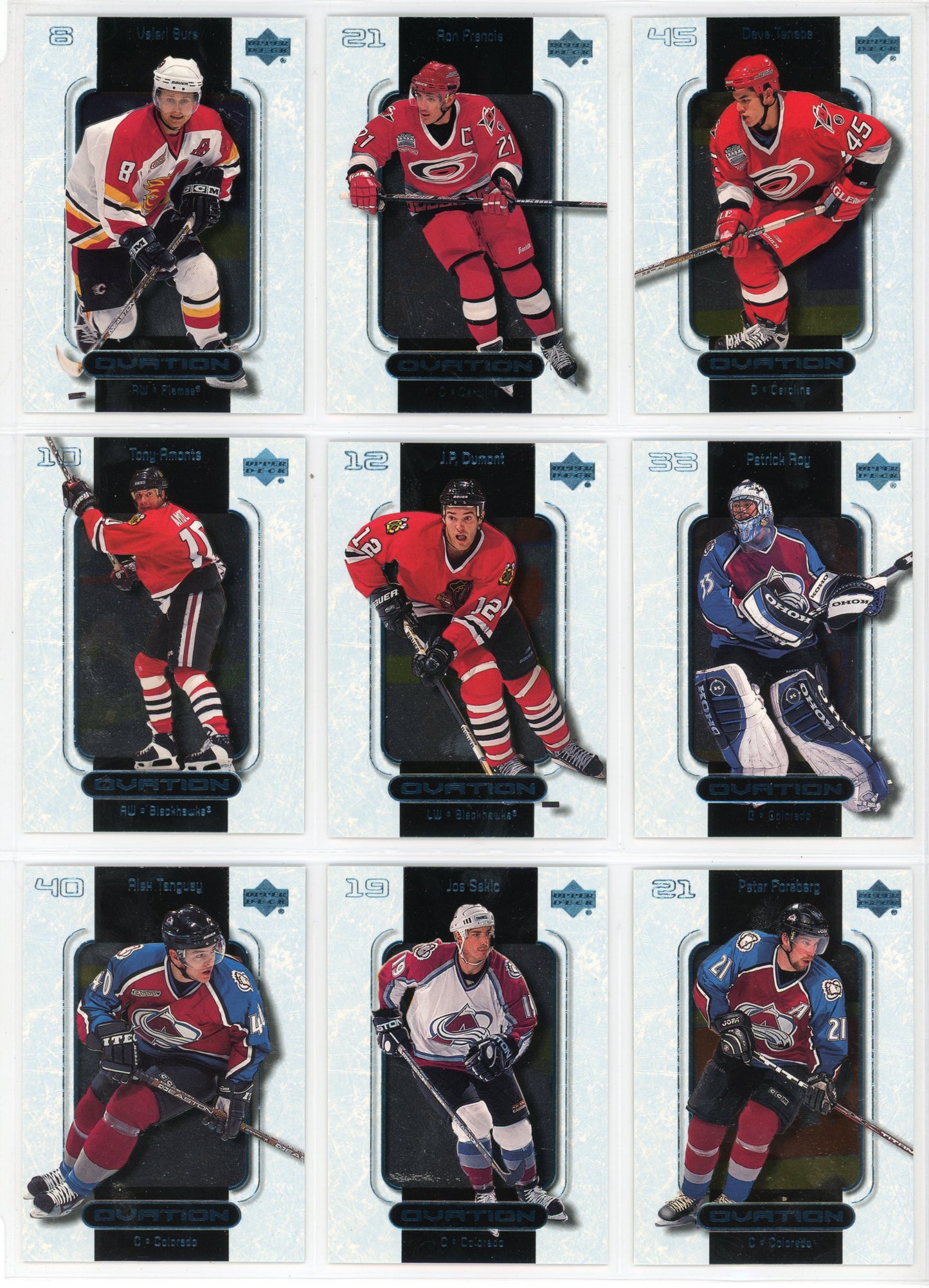 1999/2000 Upper Deck Standing Ovation NHL Hockey Card Short Set (60 Cards)