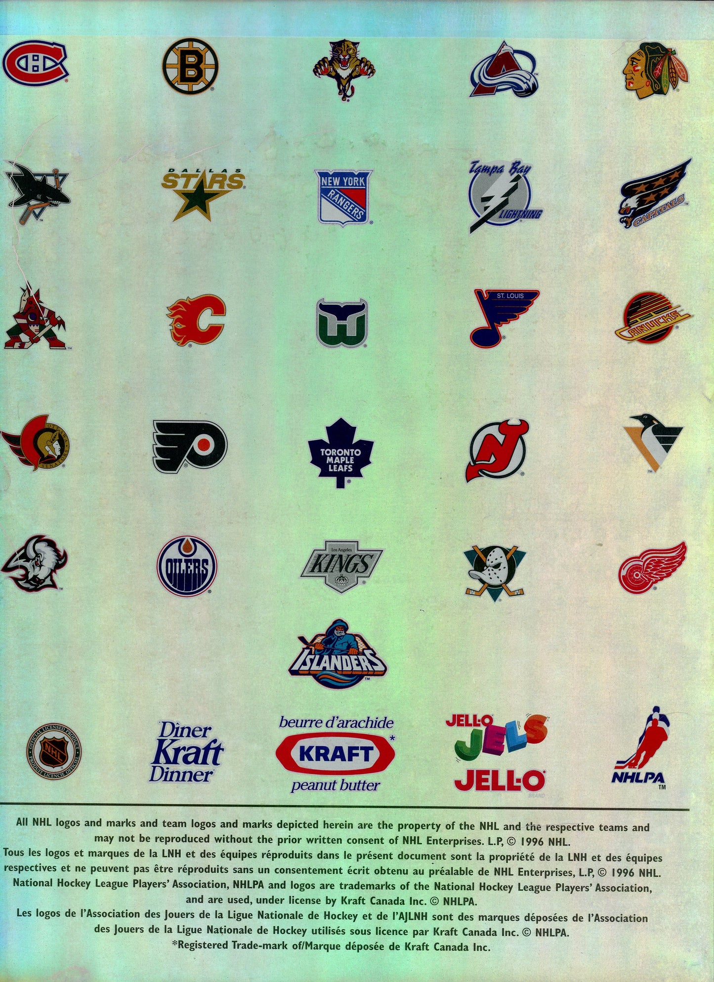 1996/97 Kraft Hockey Card Champions NHL Complete Collector Master Set in Binder