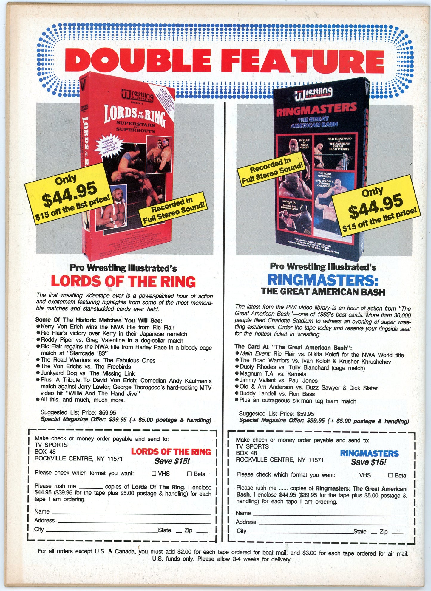 Inside Wrestling Vintage Magazine (April, 1986) All-American Special Issue