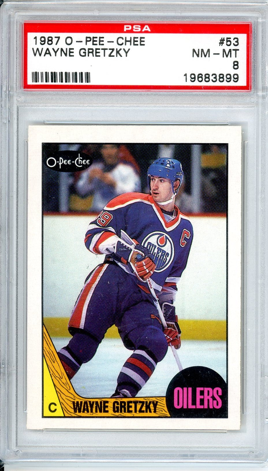 1987 OPC O-Pee-Chee Wayne Gretzky Graded Card #53 PSA 8